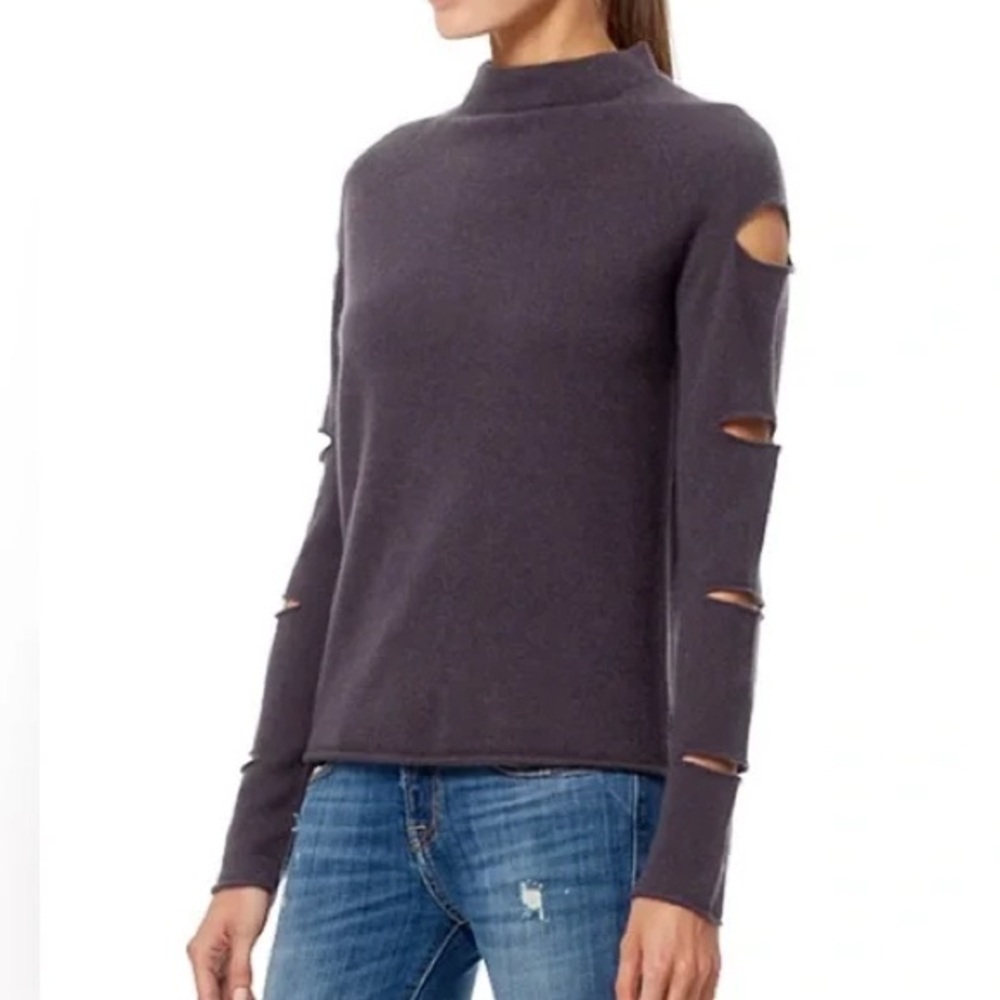 360 Cashmere Gray Turtleneck Sweater